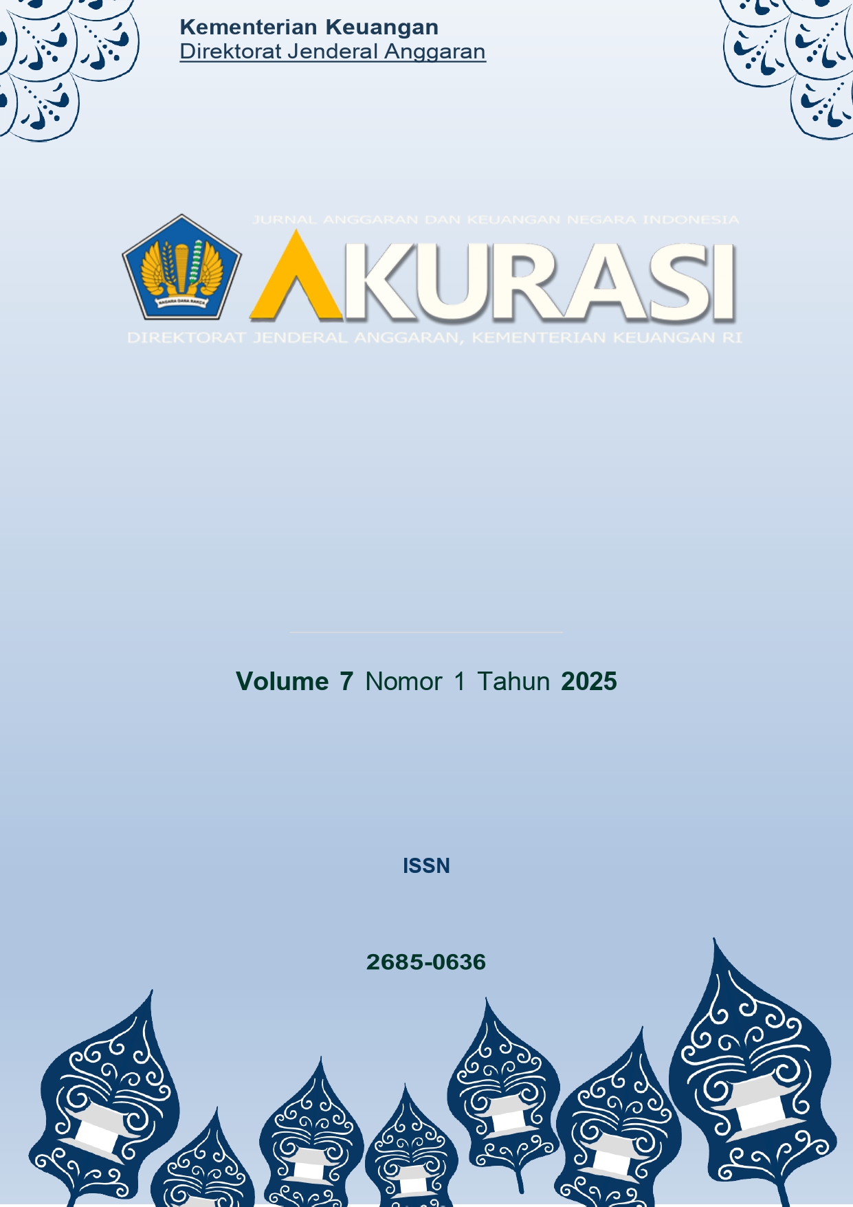 					View Vol. 7 No. 1 (2025): Jurnal Anggaran dan Keuangan Negara Indonesia (AKURASI)
				